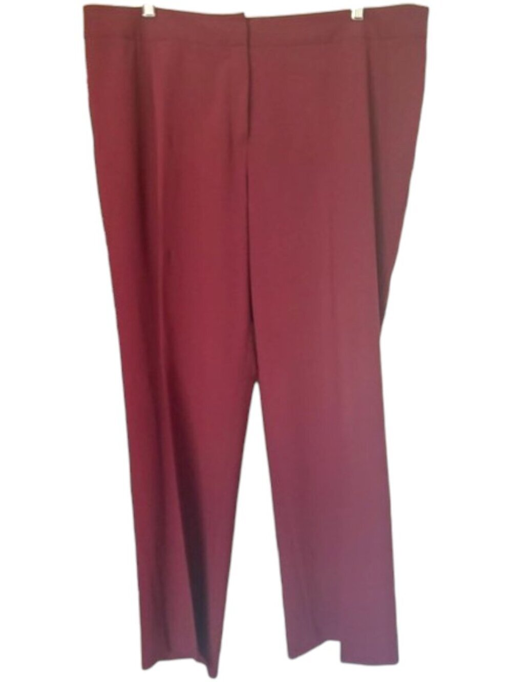 Lafayette 148 High Rise, Straight Leg Summer Wool Trousers - Cranberry - 16W